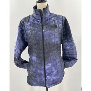 The North Face Womens Down Jacket Night Sky Black Purple Thermoball Puffer M